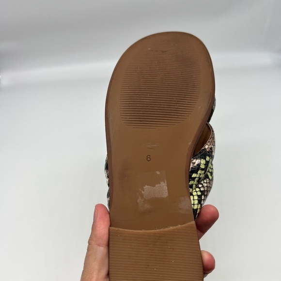 Madewell - The Skyler Colorful Snake Embossed Leather Slide On Sandal Size 6 - Picture 8 of 15